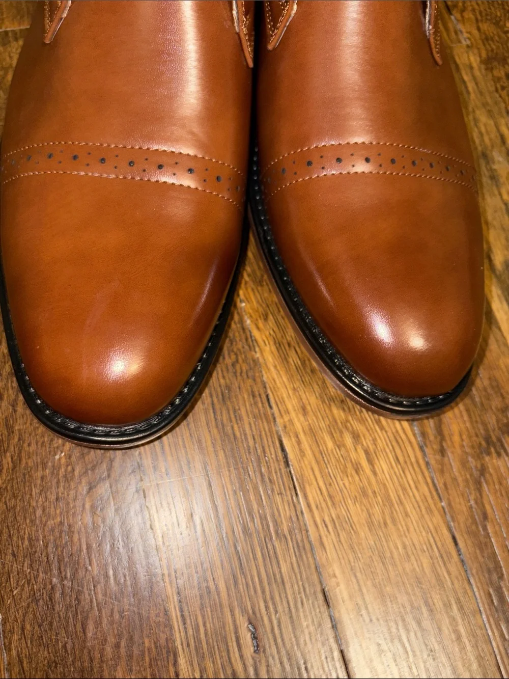 BRAND NEW! Men's Cognac Leather Lace-Up Boots